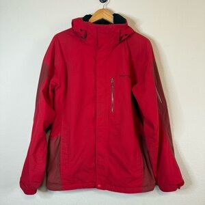 Marmot Red Membrain Men’s Winter Snowboard Jacket With Hood Size Medium